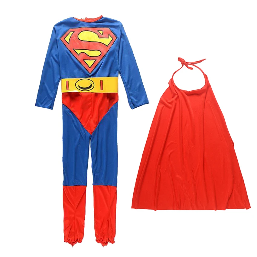 Костюмы Супермена; Детские костюмы на Хэллоуин для детей; детское маскарадное платье; костюм супергероя из аниме; Костюм Супермена для мальчиков; костюм плащ