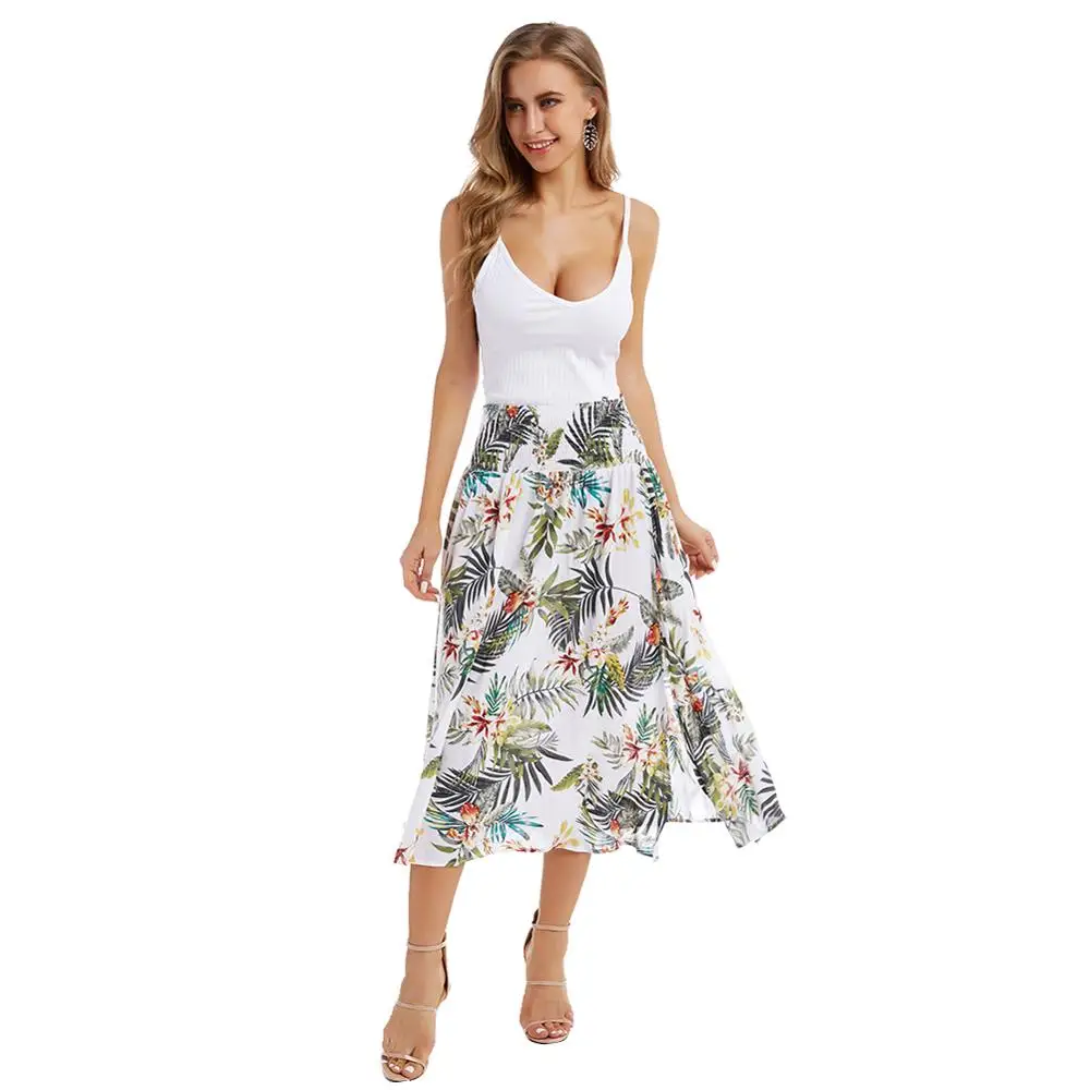 

Women's Casual Printed Skirt Summer High Waist A-line Printed Skirt Vacation Beach Bohemia Sexy Skirt