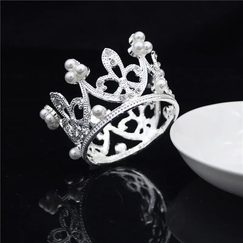 Silver Модные маленькие диадемы и короны для девочек; корона принцессы для торта на День рождения; Детские праздничные ювелирные украшения - Окраска металла: Silver