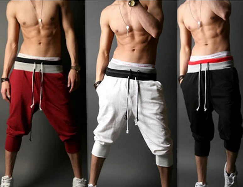 Dance Gym Men's Hot Casual Shorts Pants Running Training New Sport Trousers Jogging Capri Pant Men's Pants Solid Frenulum