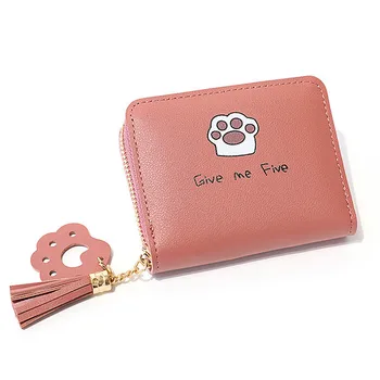 

Women Wallet Bifold Faux Leather Wallets Zipper Tassel Letter Printing Lady Clutch Pouch Bag PU Purses Girl