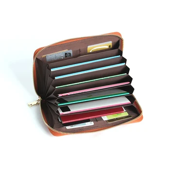 

Ladies leather anti-magnetic anti-missing passbook storage bag card bag passport bag gold and silver color zipper choice unisex