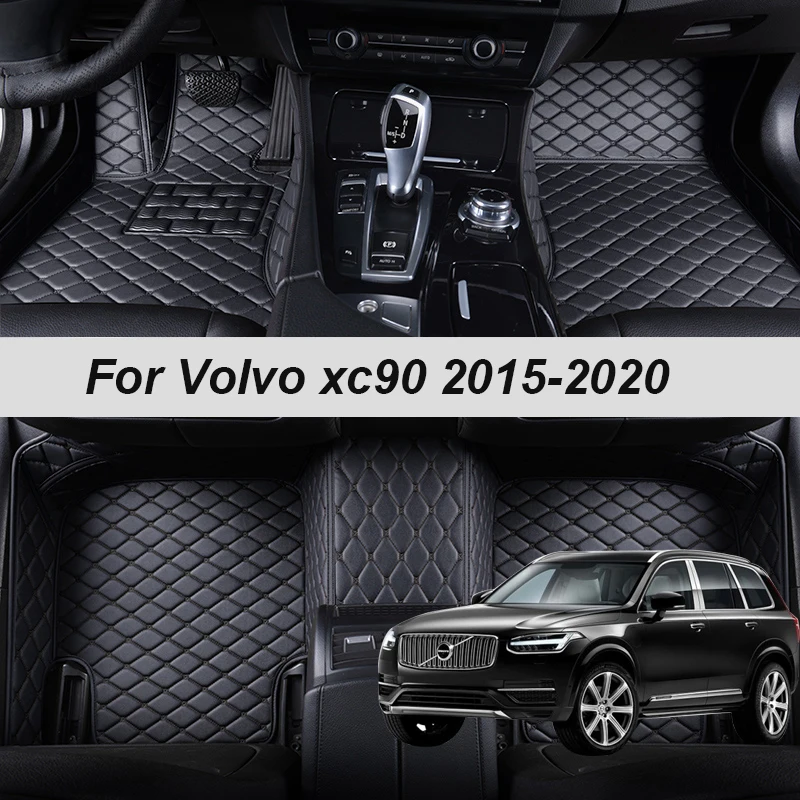 100% Fit Maß Leder Auto Boden Matten Für Volvo xc90 2015 2016 2017 2018  2019 2020 Teppiche Teppiche Fuß pads Zubehör - AliExpress