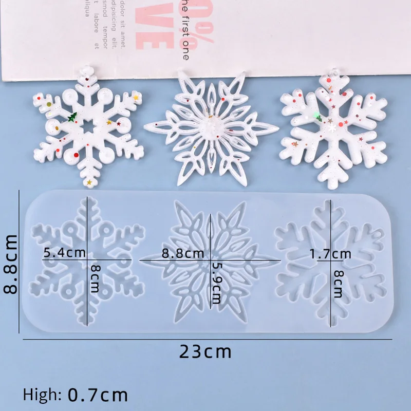 

DIY snowflake series Sanlian snowflake hanging pendant ornament drip mold Christmas Day silicone mold silicone molds