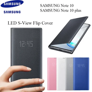 

100% Original Samsung Galaxy Note 10 5G Case LED S-View Flip Case EF-NN970 for Galaxy Note10 Plus 5G LED Wallet Cover