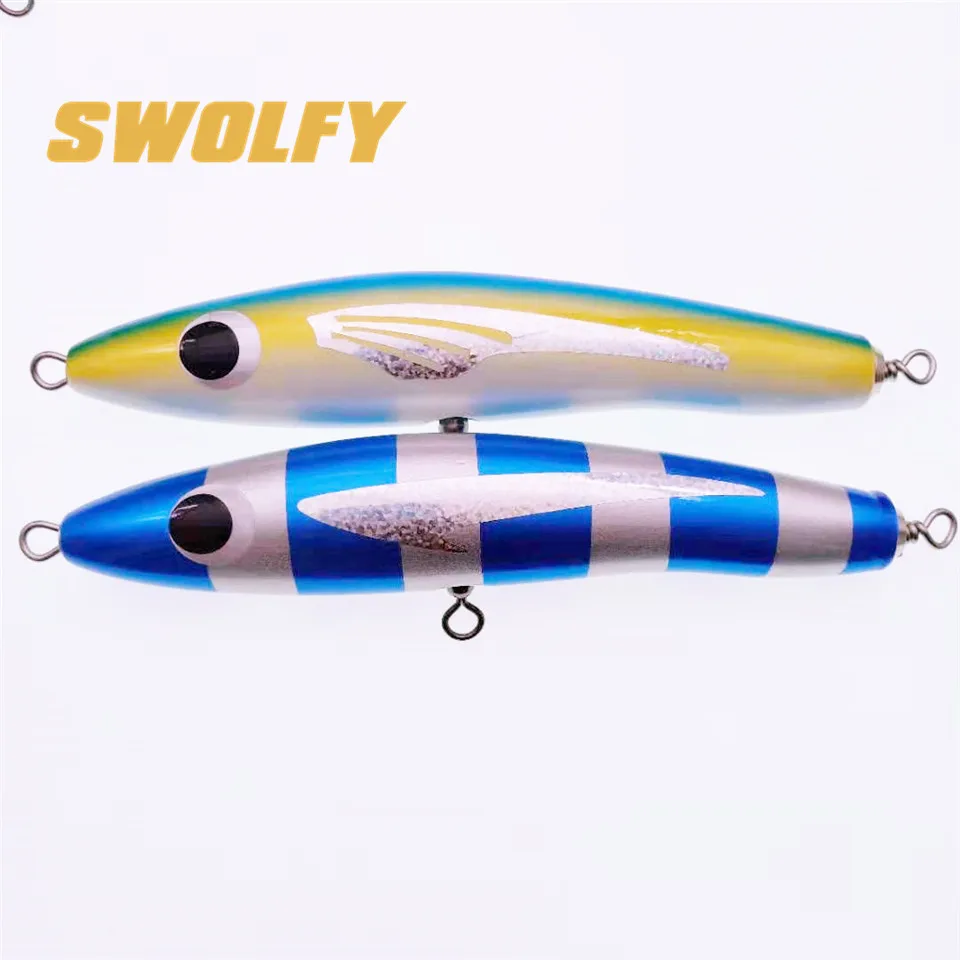SWOLFY, 2 шт., деревянная рыба, Морская рыбалка, деревянный карандаш, приманка, приманка, 18 см, поддельная приманка, Морская рыбалка, 70 г