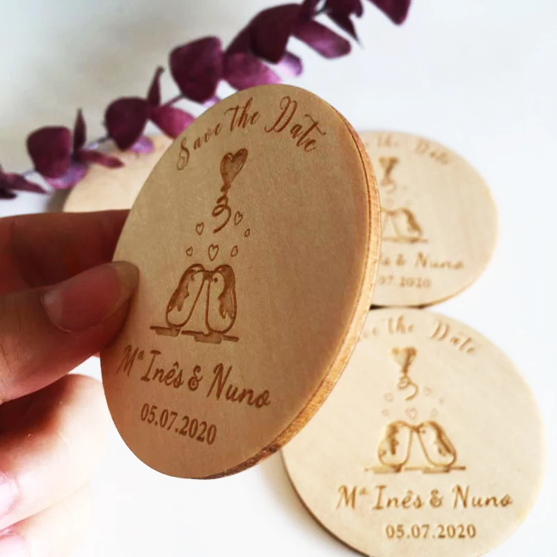  Wedding save the date magnets Personalized Wedding Invitation Rustic Wood magnetGift wedding souven - 4000082335443