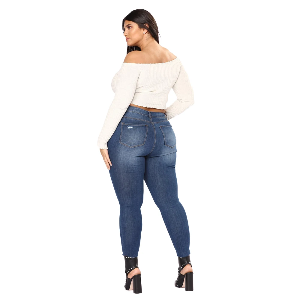 Женские Модные L-5XL, потертые джинсы, потертые джинсы, женские летние повседневные джинсы с дырками, элегантные женские джинсы