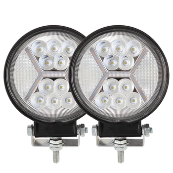 

4 Inch 117W LED Round Work Light Spot Flood Driving Headlight Fog Lamp SUV Adjustable Mounting Bracket Work Light