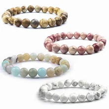 LanLi 8 мм натуральные украшения Розовый Родохрозит камень свободный браслет с бусинами талисманы Йога для мужчин и женщин медитация амулет