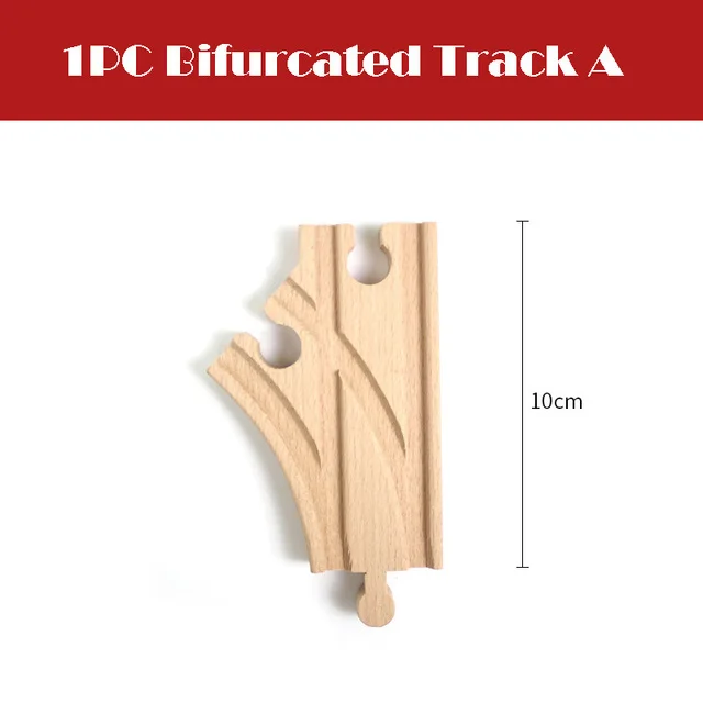 Premium Beech Wood Railway Track Accessories - Forked Rail Design for Kids' Wooden Train Sets