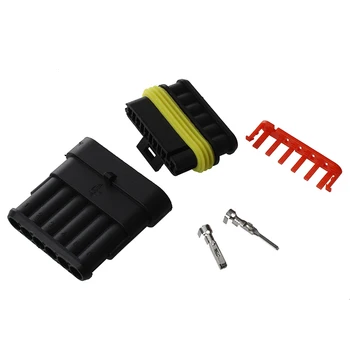 

New 5 Kit 6 Pin Way Waterproof Electrical Wire Connector Plug