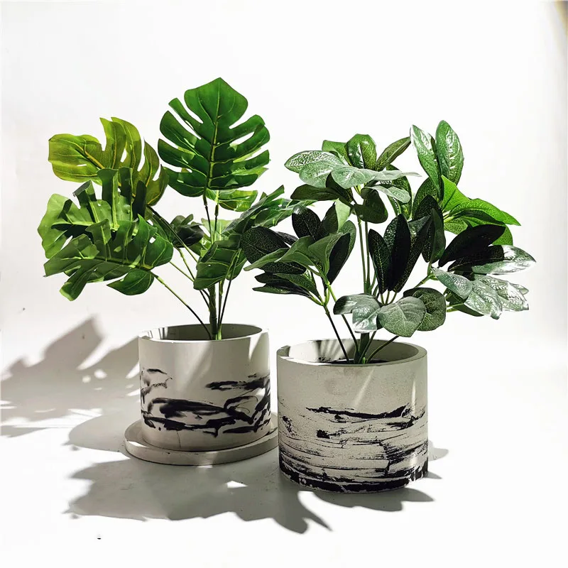Large Round Concrete Flower Pot Silicone Mold DIY Planter