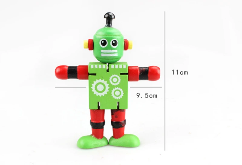 airfix quick build 3PCS Funny Wooden Deformation Robot Children Gift Clown Doll Action Figure Toys Education Models Toys For Children Birthday Gift model motorcycle kits