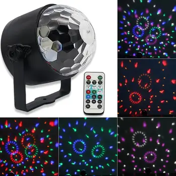 

2020 Sound Activated Rotating Disco Ball DJ Party Lights 3W 3LED RGB LED Stage Lights For Christmas Wedding sound party lights