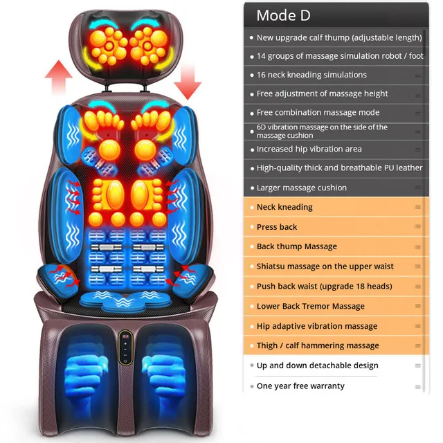 Electric Full Body Massage Chair Neck Back Waist Massage Cushion Heat &  Vibrate Massage Pad As a Gift For Wife Parents 110V/220V - AliExpress