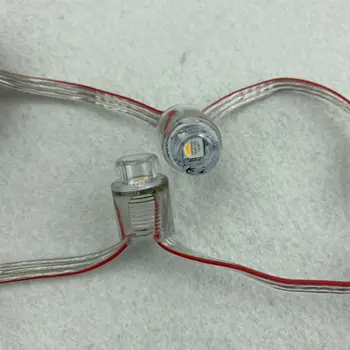 

50pcs/strand DC5V 12mm open hole SK6812-RGBW(4000K) led smart pixel node,with clear wire;IP68 rated