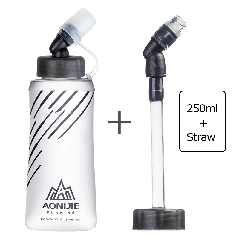 250ml and straw AONIJIE восполняющий воду пузырь мягкая гидро колба Складная 250 мл 420 мл бутылка для воды для бега Велоспорт для прогулок, для бездорожья SD21 - Цвет: 250ml and straw