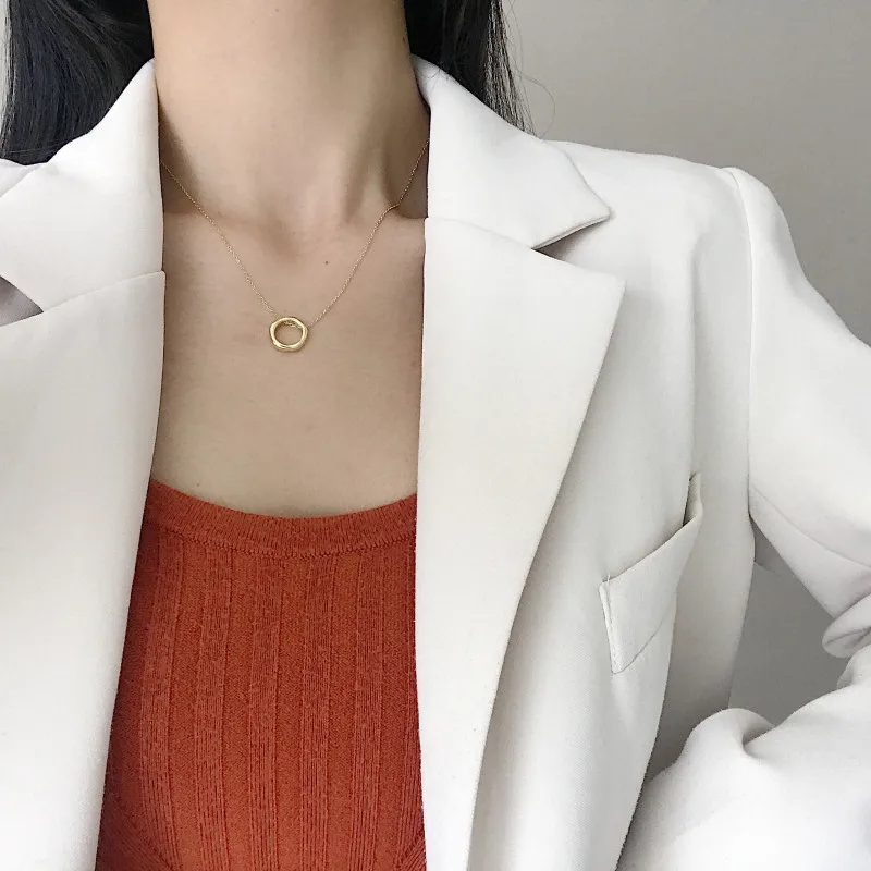 Louleur 925 пробы серебряный круглый кулон ожерелье женское геометрическое круглое золотое ожерелье для женщин хорошее ювелирное изделие подарок на день рождения