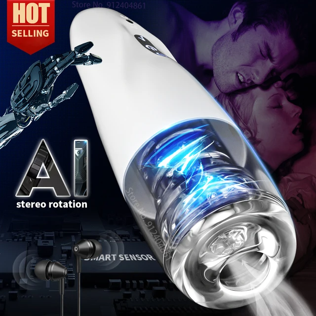 Automatic Male Masturbation Cup with 10 Rotating Blowjob Pussy Sex Toys for Men Adult Voice Interaction Maturbators Sex Machine 1
