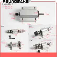 ER20 неработающий токарный шпиндель для 50 мм патрон B10 B12 B16 металлическое колесо дерево токарный станок шпиндель для DIY токарный станок сверлильный станок высокая скорость