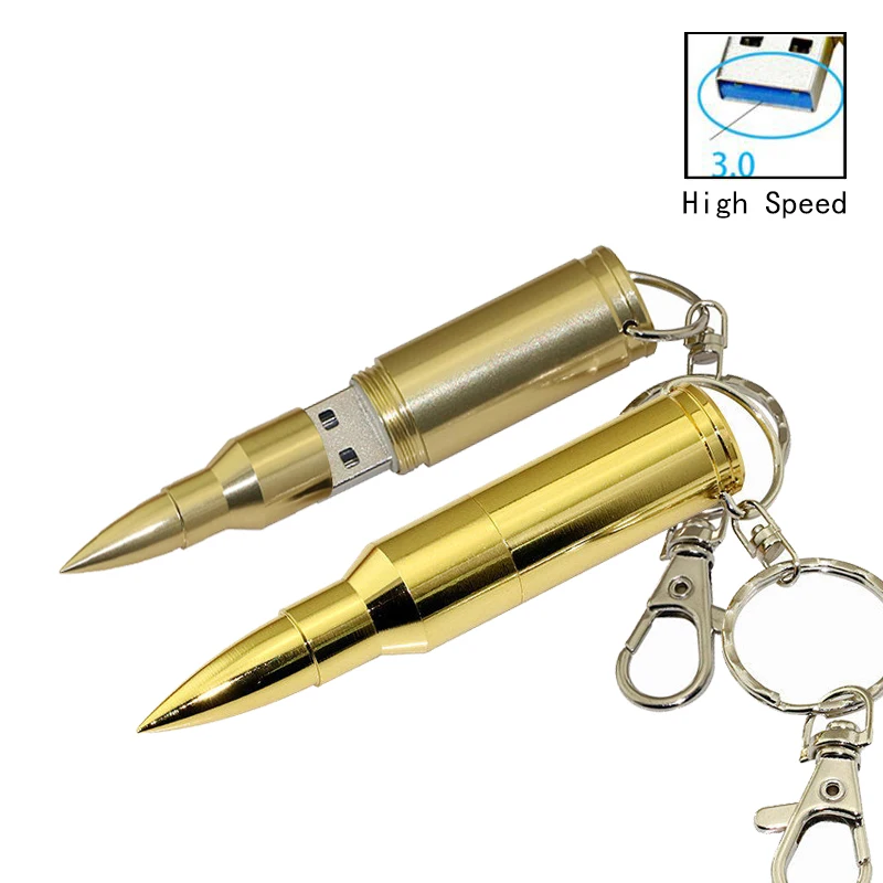 Металлический флеш-накопитель Bullet, USB флеш-накопитель, 4 ГБ, 8 ГБ, 16 ГБ, 32 ГБ, 64 ГБ, USB 3,0, флеш-накопитель с цепочкой для ключей, высокоскоростной Usb диск