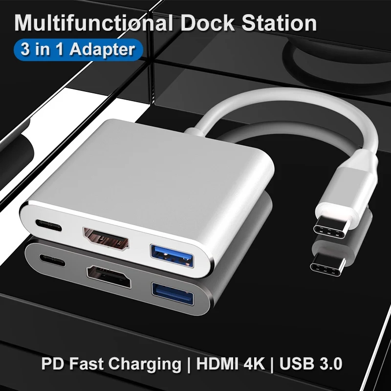 Кабель-конвертер HDMI совместимый с USB Type-HDMI 3 в 1 | Электроника