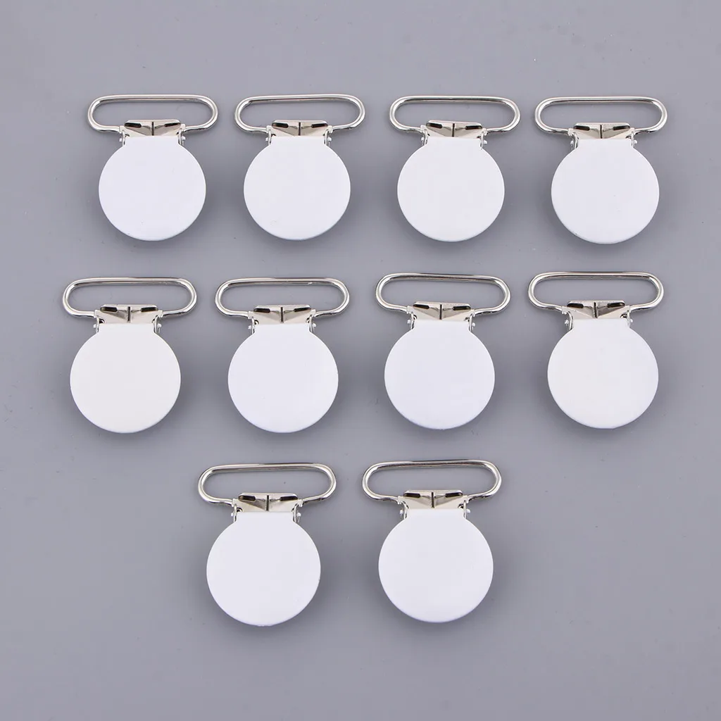 10pcs Metal Pacifier Suspender Clips, Pacifier Clips, Suspender Clips for Binky/Paci/Pacifier/Dummy/Bib/Toy Holder Clip