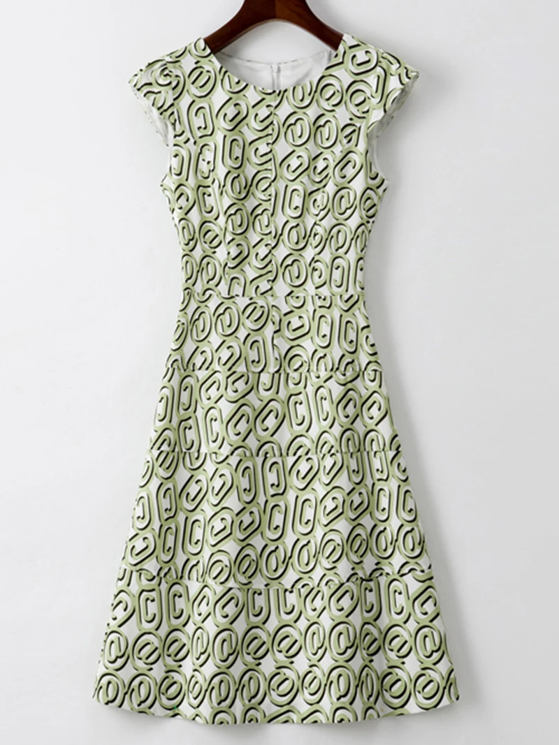 

Женское платье-трапеция с буквенным принтом, повседневные платья без рукавов