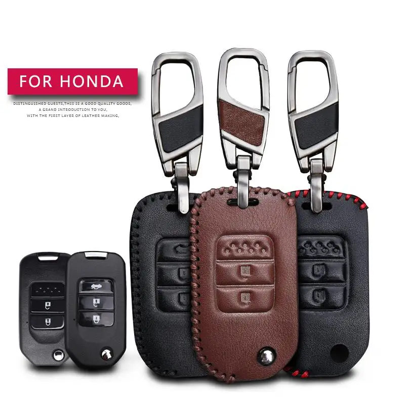 Кожаный чехол для автомобильных ключей Honda Accord подходит Crosstour HRV CRV odysley Civic Spirior