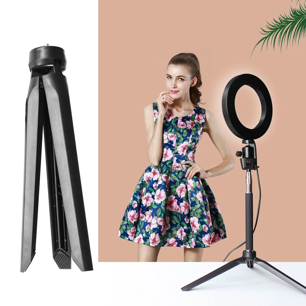 LED Ring Light 6 8 Inch Ring Lamp Bluetooth USB Plug with Selfie Stick Tripod Phone Holder for YouTube Photography Video light 2