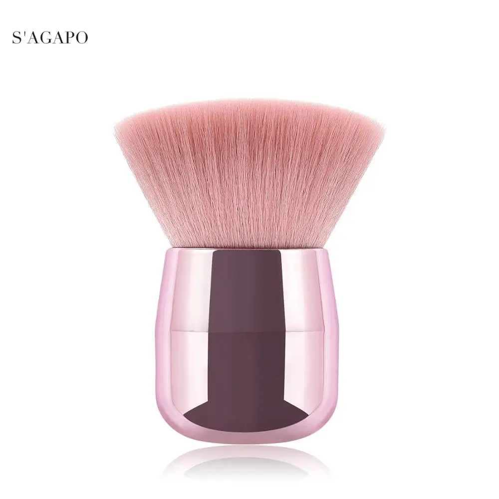

S'AGAPO 1PCS Large flat head Loose powder Brush Professional Blush Foundation honey powder Rose gold makeup brush beauty tools