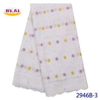 

NIAI 2019 High Quality Swiss Voile Laces Switzerland African Dry Cotton Lace Fabric 2019 Nigerian Voile Lace Material XY2946B-3
