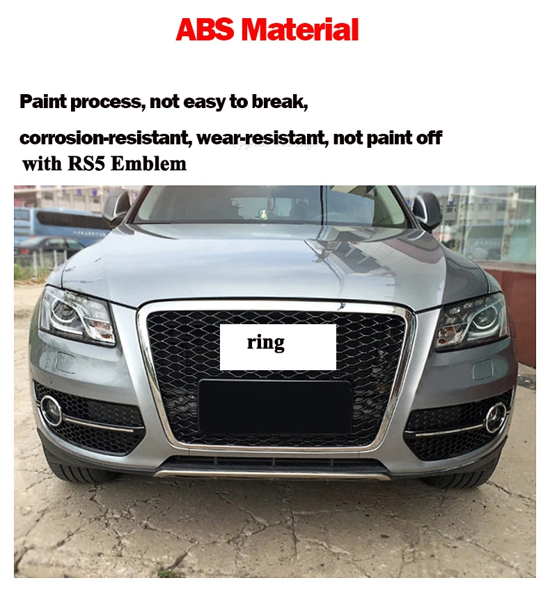 2013- год RSQ5 ABS Передние решетки, передняя медовая сетка решетка для RSQ5 автомобиля styleing сетки решетки для Q5