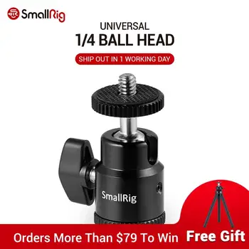 

SmallRig Ballhead DSLR Camera Quick Release Ball Head with Cold Shoe to 1/4" Threaded Adapter for Monitor Flash Light attach