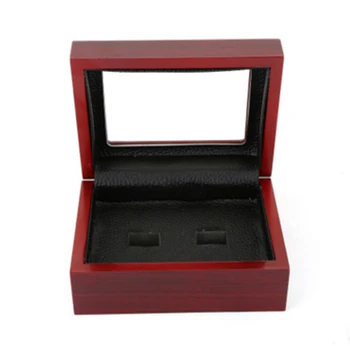 

Luxury Wooden Box Natural Wood with 2 Holes Slot for Championship Ring Display Box Case
