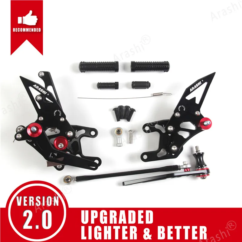Black Араши CBR1000RR 2008-2011 ЧПУ Регулируемая подножка Rearsets для HONDA CBR1000 CBR 1000 RR 2008 2009 2010 2011 08 09 аксессуары - Цвет: Black