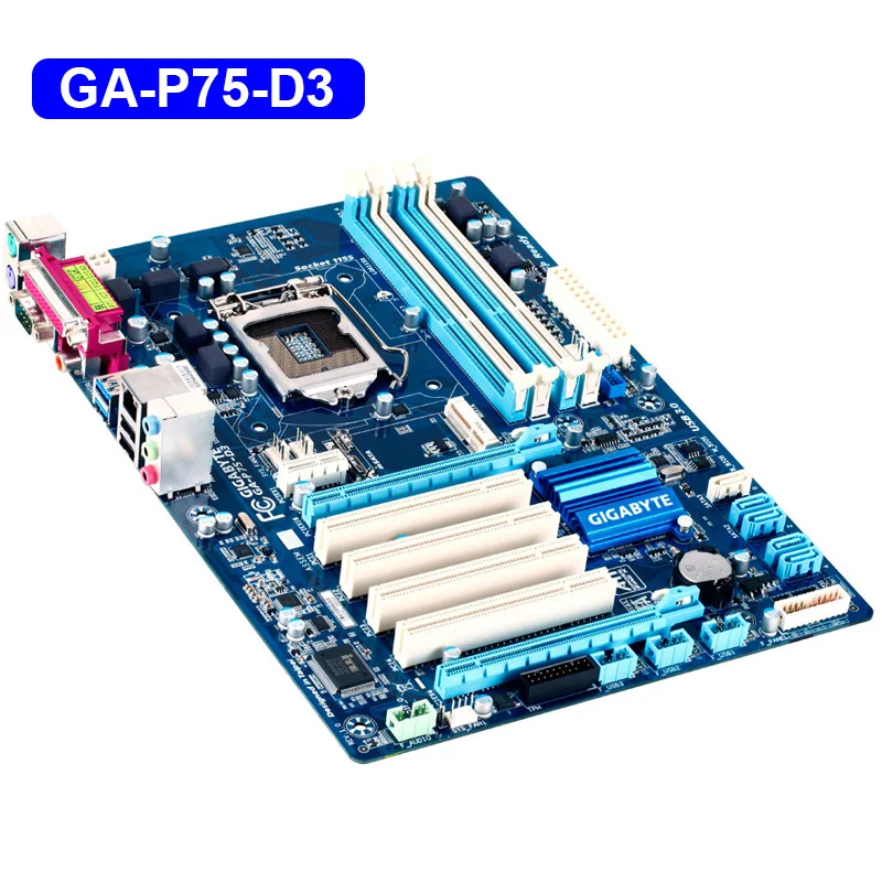 Gigabyte GA-P75-D3 оригинальная материнская плата LGA 1155 DDR3 USB2.0 USB3.0 SATA3 P75 D3 32GB Intel B75 22nm настольных плата ремонт