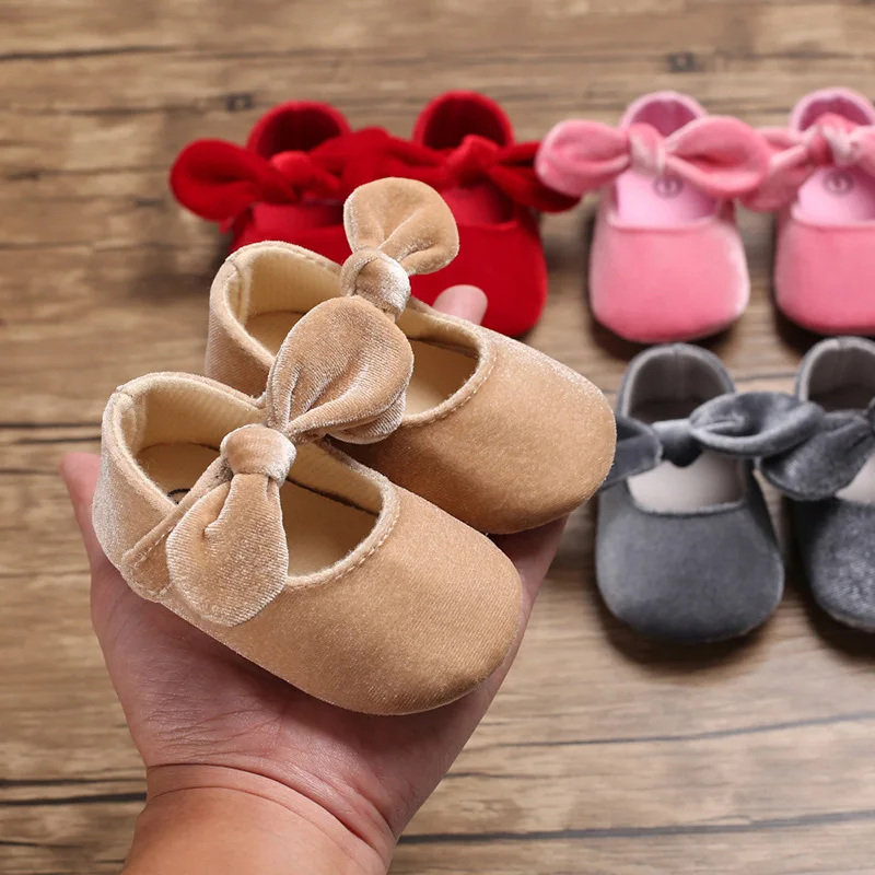 

2018 Spring And Autumn New Style 0-1-Year-Old Baby GIRL'S Bow Princess Soft-Soled Shoes Anti-slip Babies' Toddler Shoes