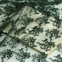 Сетка вышитая мягкий газ, кружево, ткань свадебное платье cheongsam платье юбка одежда фон ткань зеленый