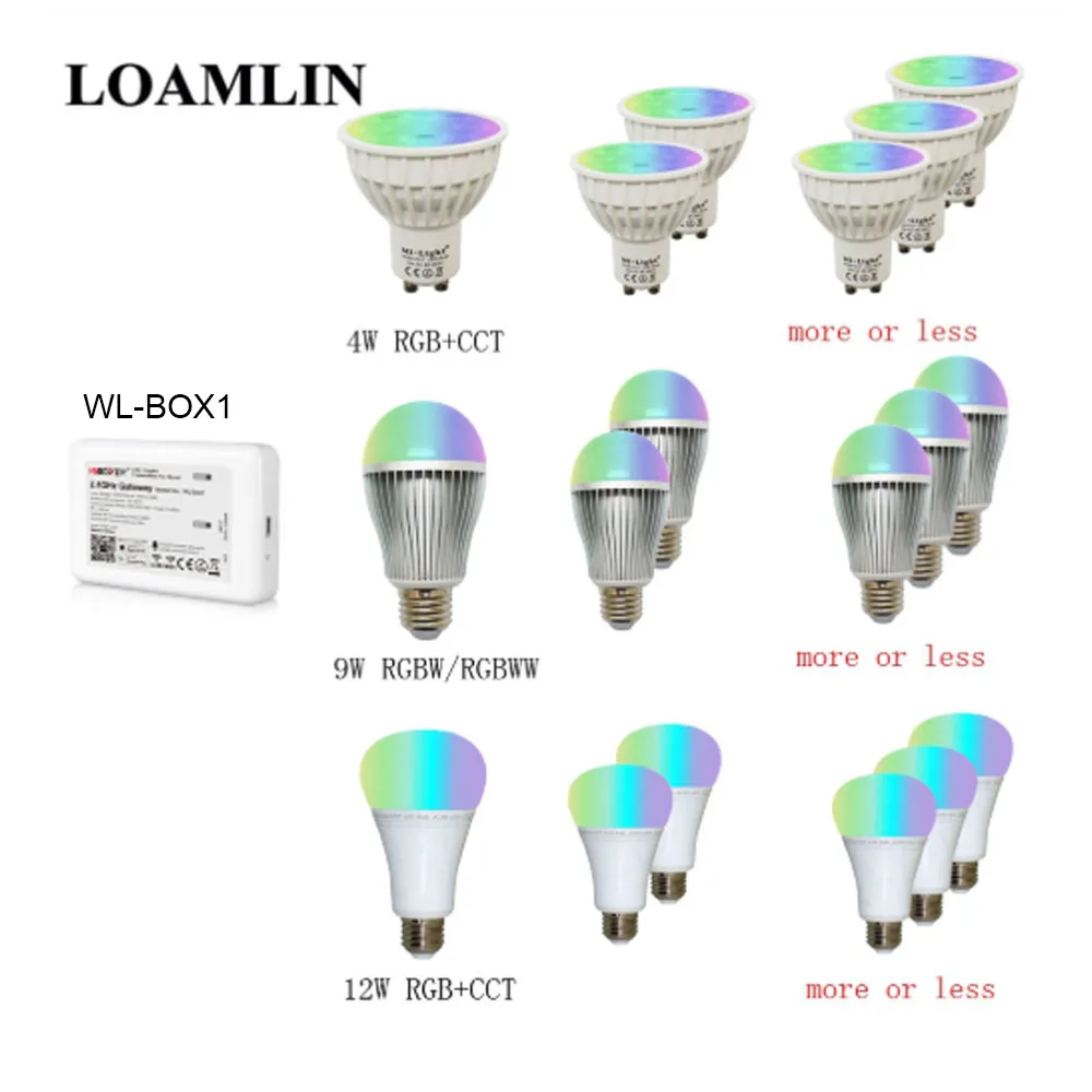 Miboxer Milight приглушаемая Светодиодная лампа MR16 GU10 E14 E27 2 4G 4 Вт 5 6 9 12 CCT/RGBW/RGBWW/RGB +
