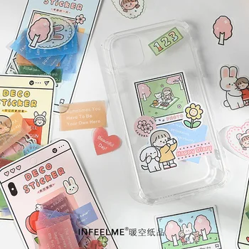 

30 Pcs/set Stickers Translucent Sulfuric Acid Paper Stickers Scrapbooking VSCO Journal Phone Case Stationery Stickers