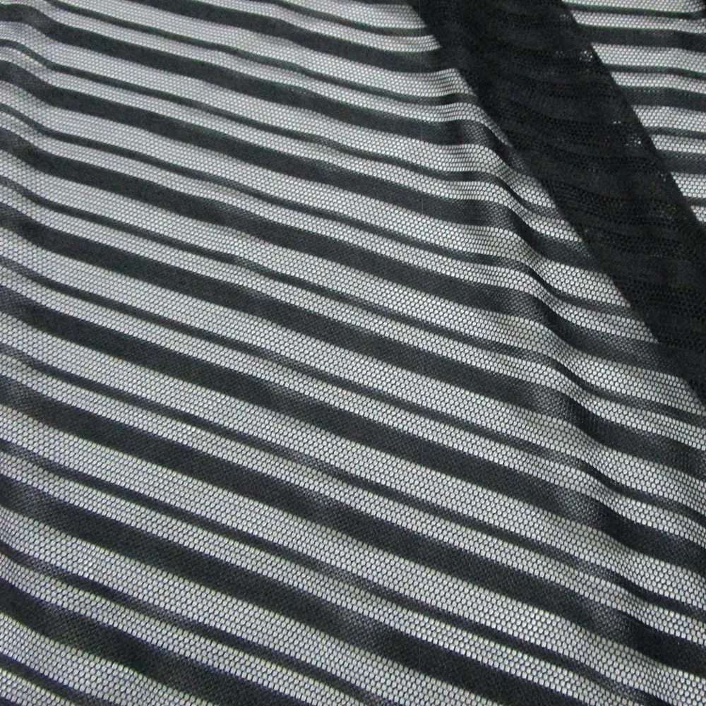 Новая Французская Классическая эластичная сетчатая ткань высокого качества, мягкая полосатая сетчатая ткань для шитья одежды