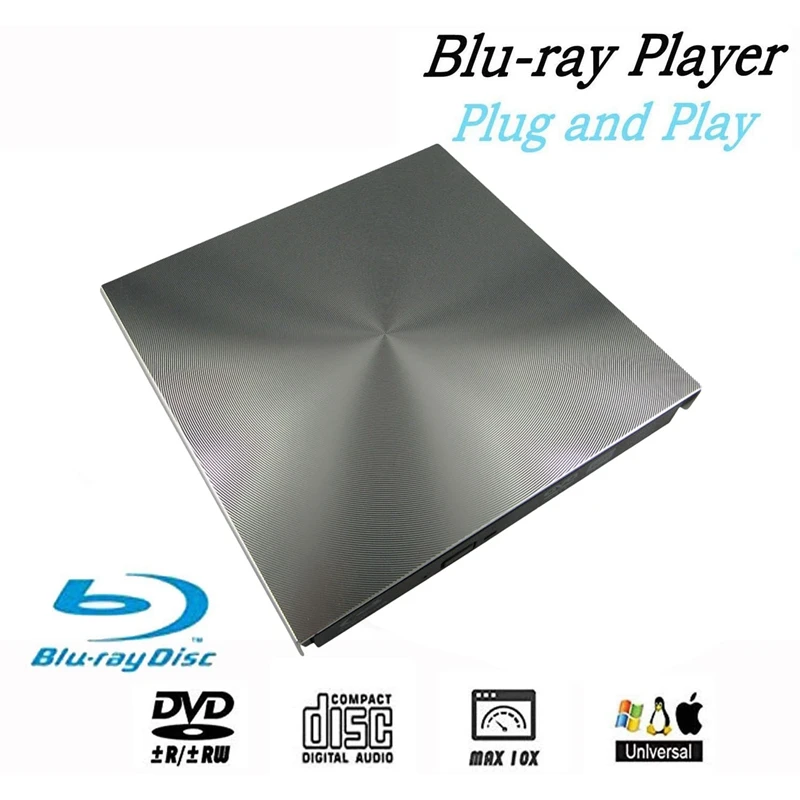 Внешний 3D Blu-Ray DVD-привод USB 3 0 BD CD DVD-проигрыватель записывающее устройство ридер