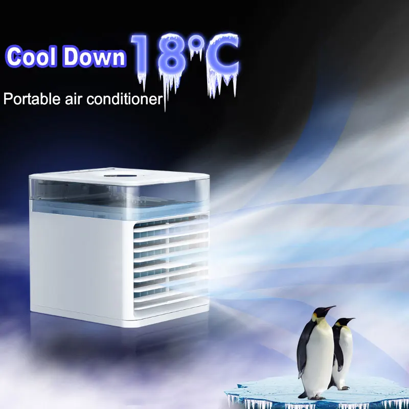 Portable Air Conditioner Household Multifunctional Humidifier Purifier USB Desktop Air Conditioner Fan with UV Germicidal Lamp