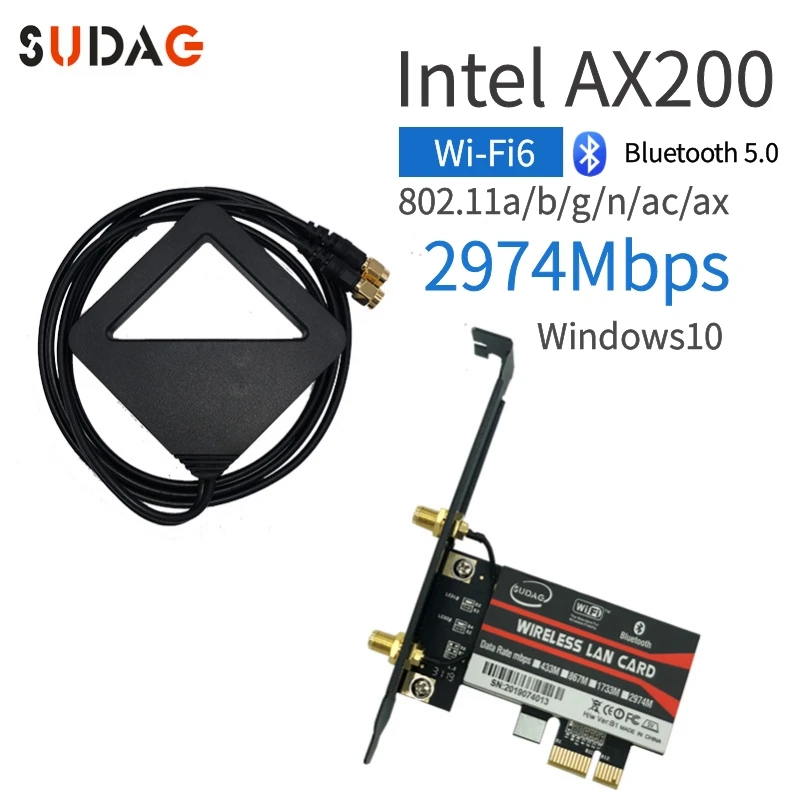 Беспроводная-AC AX200 802.11ac/ax 2400 Мбит/с настольная PCI-E 1X wifi карта для Intel AX200NGW адаптер+ Bluetooth 5,0 Mu-mimo