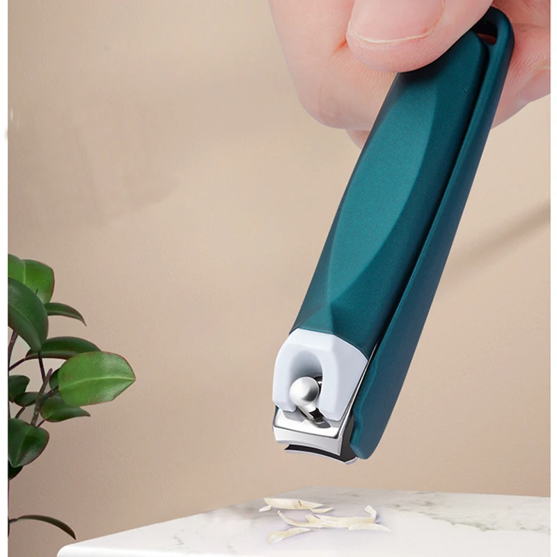LIZY Professional Nail Clipper with Catcher Stainless Steel Nail Cutting Machine Trimmer Toe Scissors Clip Catcher