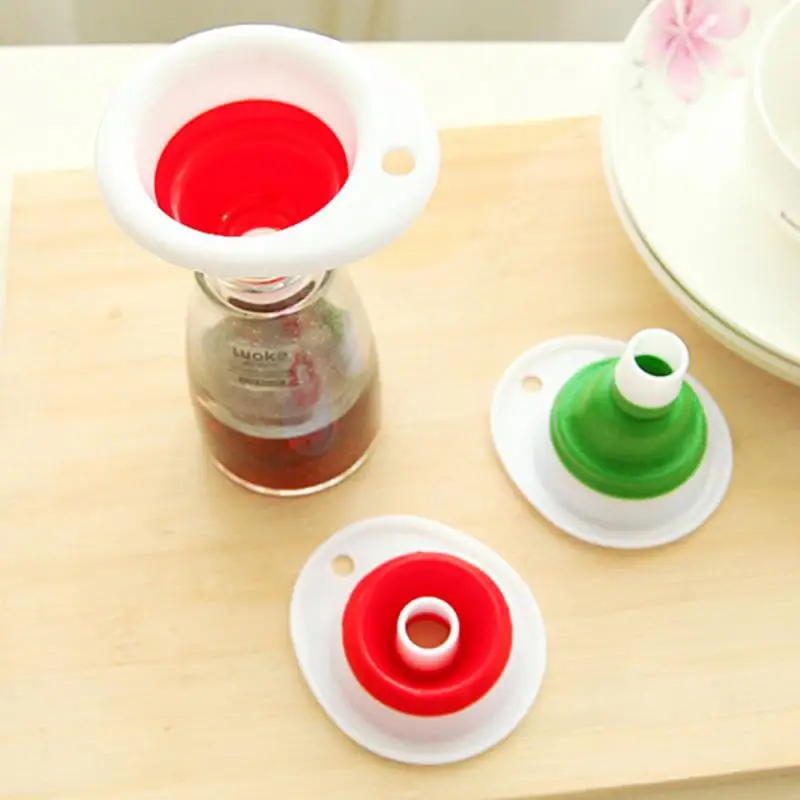 Кухня Мини силиконовая Складная воронка стильная Воронка бункер кухонные