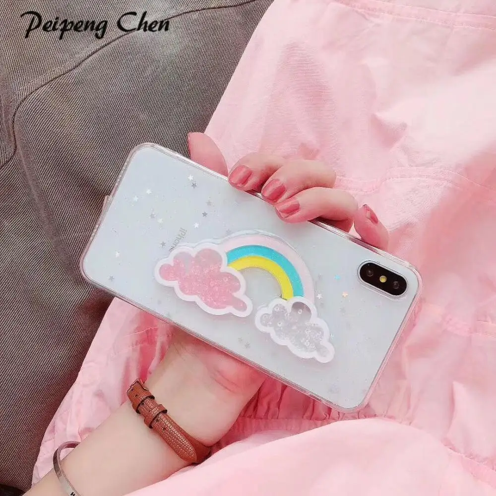 Силиконовый чехол PEIPING для iPhone XR XS Max 11 Pro max 6 S 7 8 Plus милые блестящие прозрачные