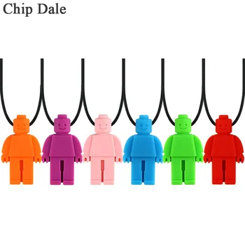 

Chip Dale 5pcs Robot Chew Necklace Pendant Baby Silicone Teether Bite Sensory Toy Autism Therapy for Kids Girls Boys